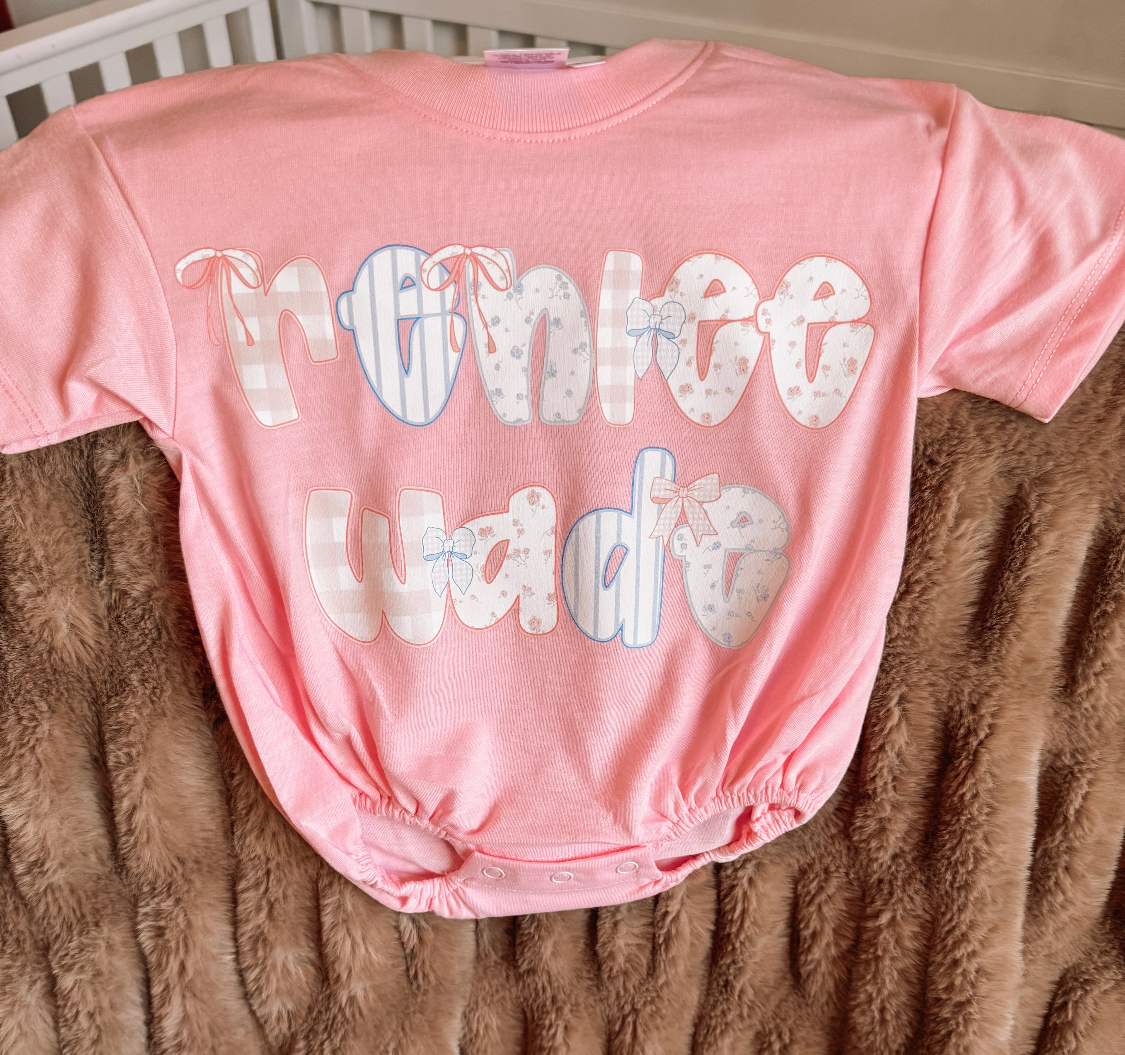 Custom Pink Patchwork Style Children's Bubble